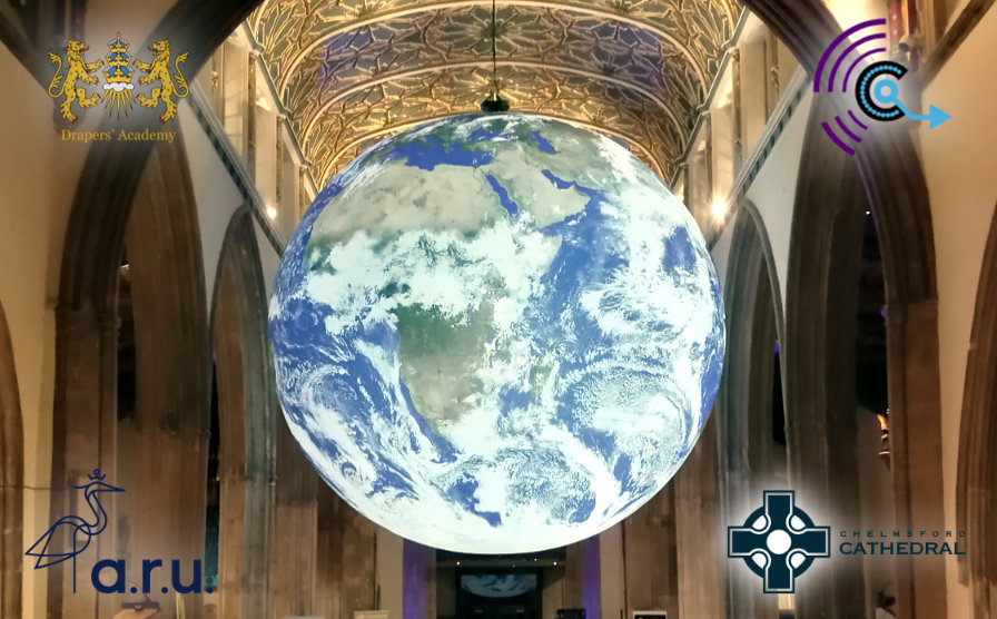 The Gaia globe hanging at Chelmsford Cathedral
