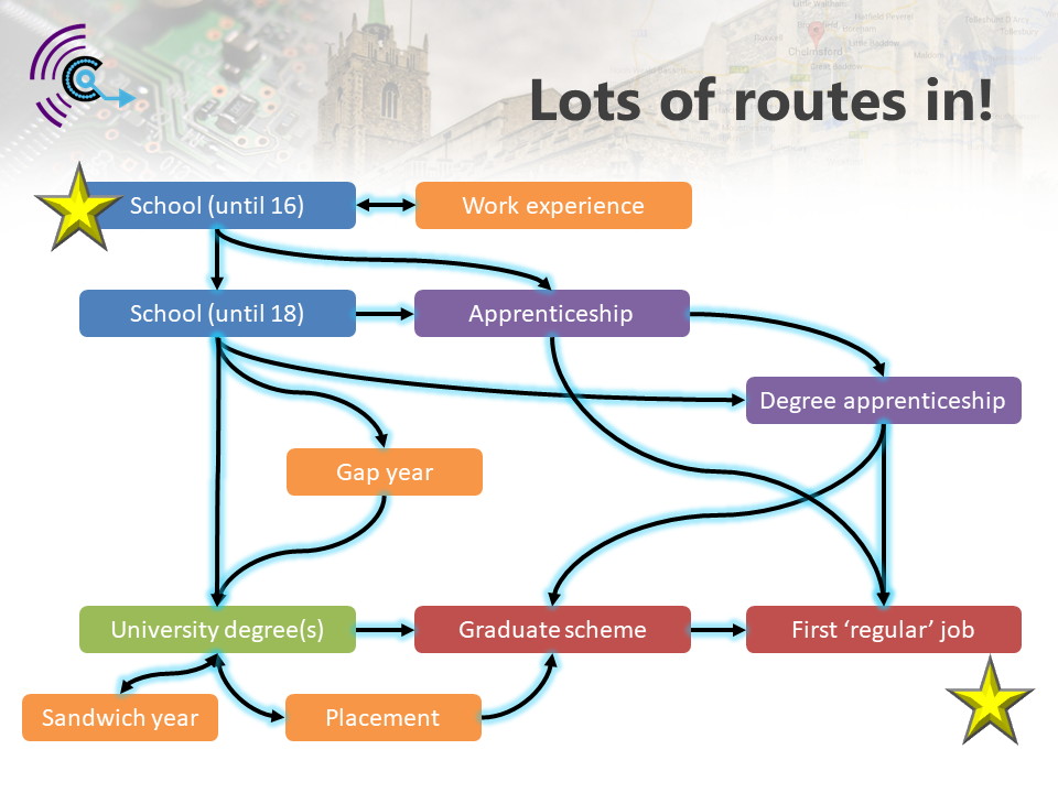 Illustration of career path options